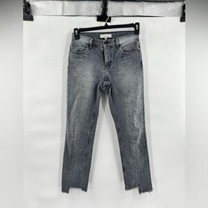 Ei8htdreams grey jeans straight ribbed hem size 25